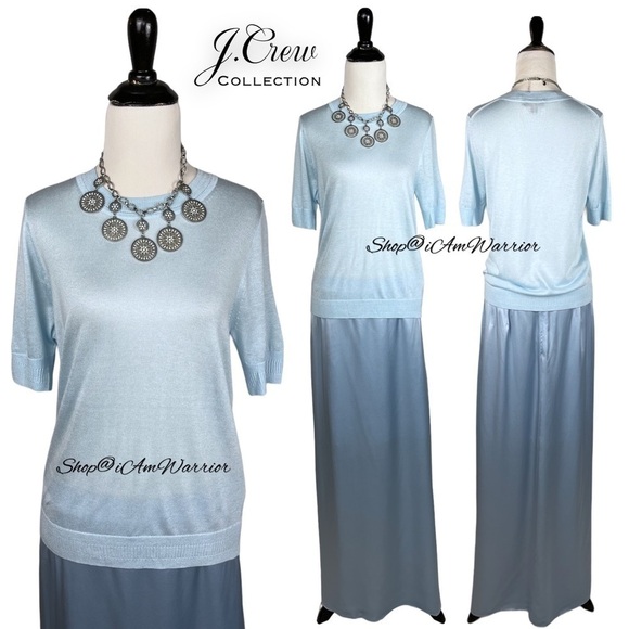 J.Crew Collection NWT sky blue fluid silk charmeuse maxi skirt  *shop@iamwarrior - Picture 3 of 13